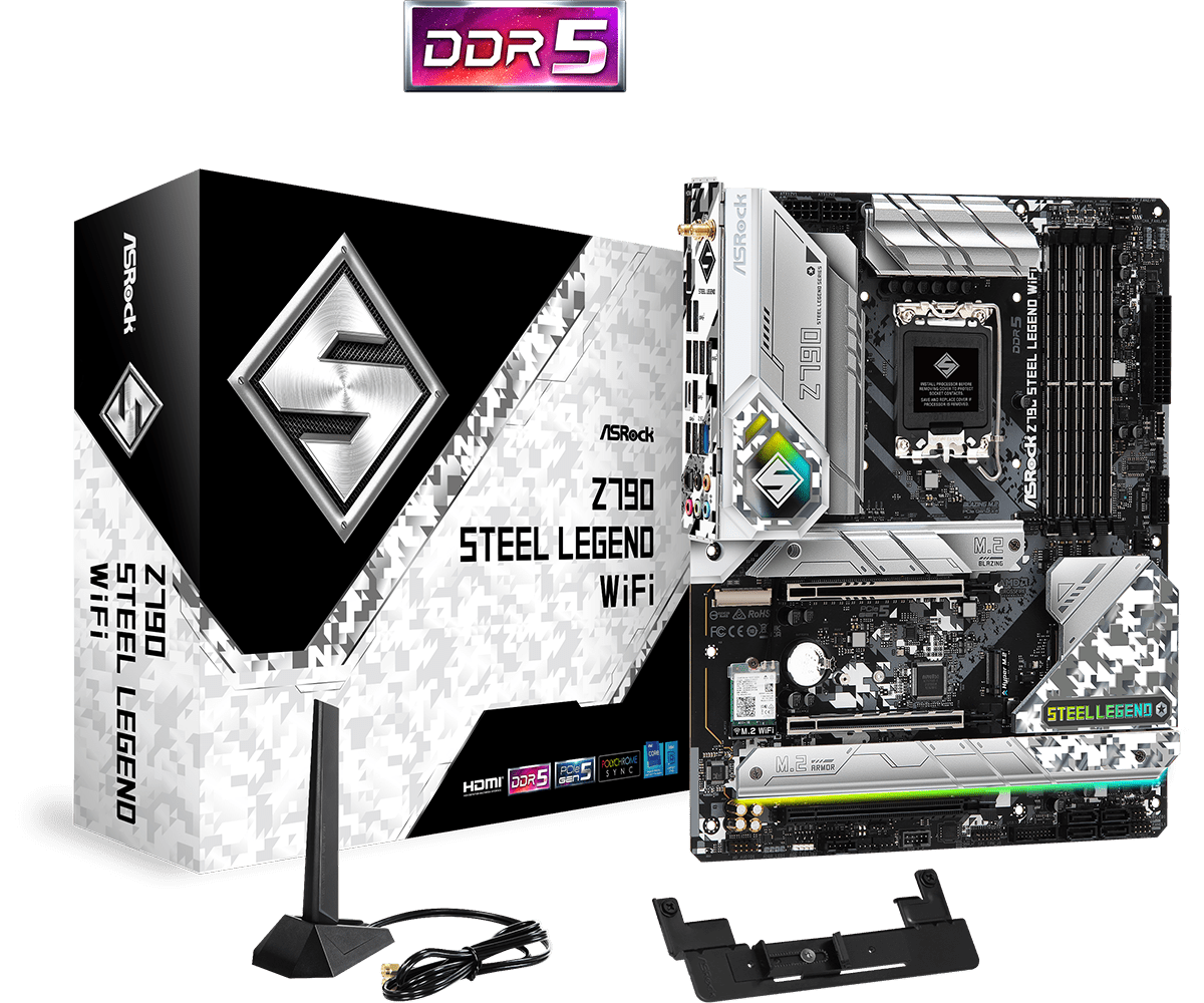 Mainboard ASRock Z790 Steel Legend WiFi (Intel Z790, Socket LGA1700, ATX, 4 khe RAM DDR5)