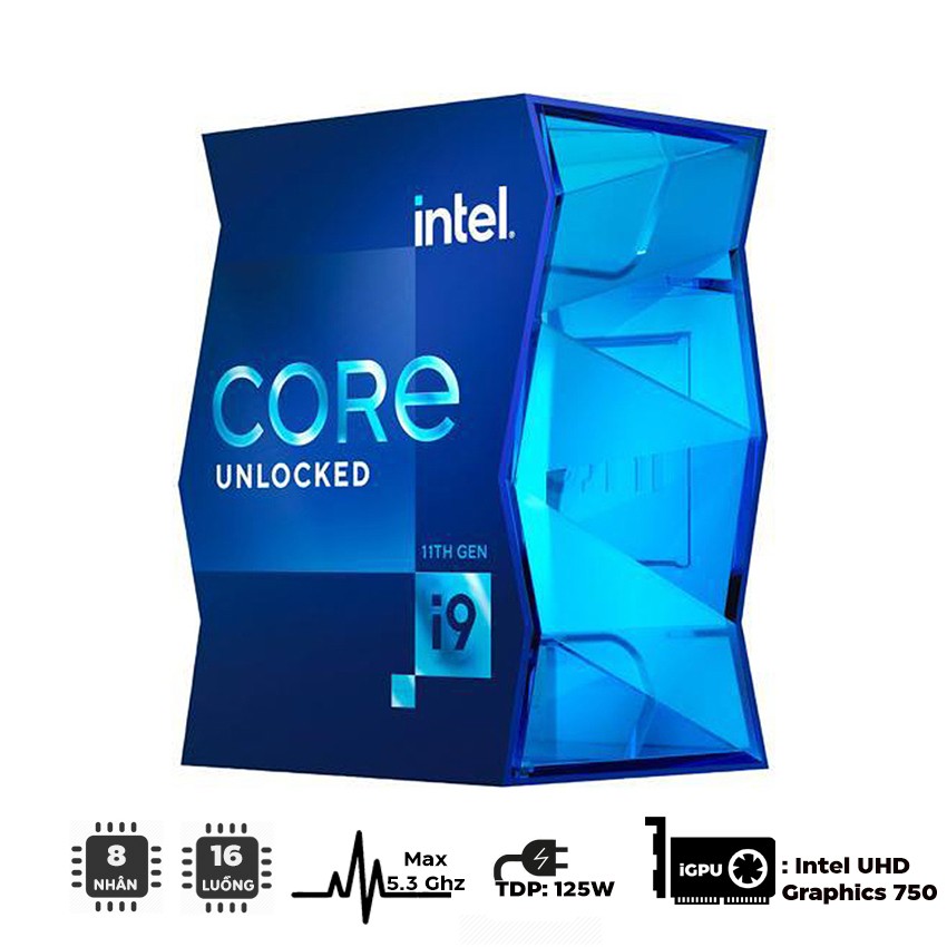 CPU INTEL CORE I9-11900K (3.5GHZ TURBO UP TO 5.3GHZ, 8 NHÂN 16 LUỒNG, 16MB CACHE, 125W) - SOCKET INTEL LGA 1200