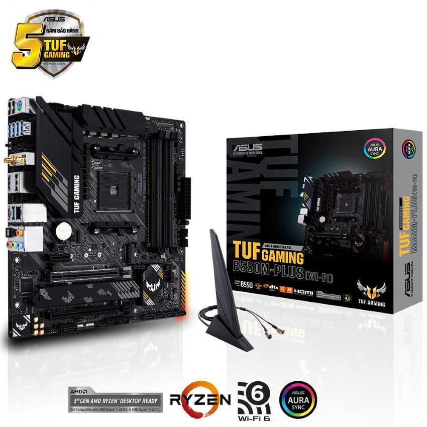 MAINBOARD ASUS TUF GAMING B550M-PLUS (WI-FI) (AMD B550, SOCKET AM4, M-ATX, 4 KHE RAM DRR4)