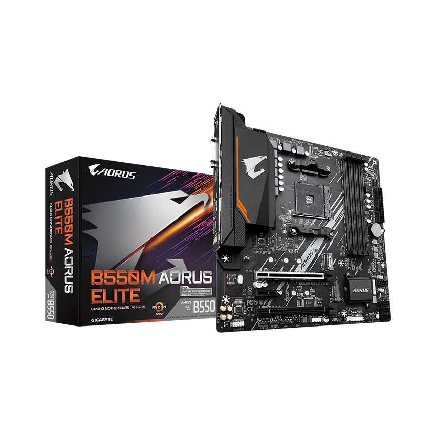 MAINBOARD GIGABYTE B550M AORUS ELITE (AMD B550, SOCKET AM4, M-ATX, 4 KHE RAM DDR4)