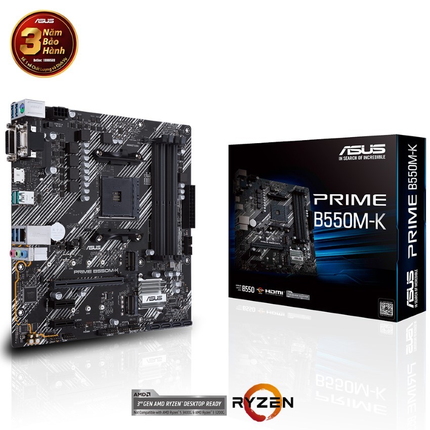 MAINBOARD ASUS PRIME B550M-K (AMD B550, SOCKET AM4,M- ATX, 4 KHE RAM DRR4)