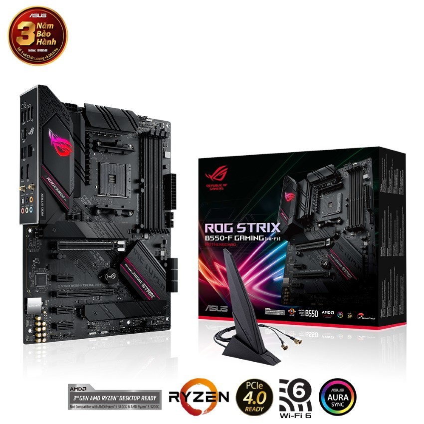 MAINBOARD ASUS ROG STRIX B550-F GAMING (WI-FI) (AMD B550, SOCKET AM4, ATX, 4 KHE RAM DRR4)