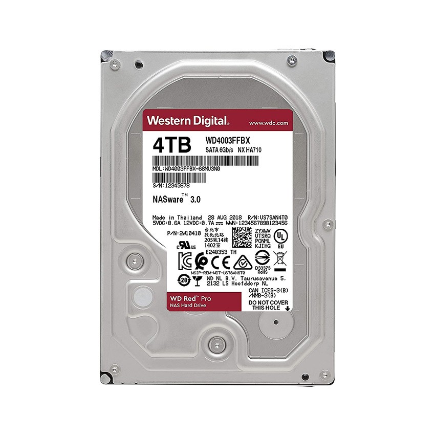 Ổ CỨNG HDD WD 4TB RED PRO 3.5 INCH, 7200RPM, SATA, 128MB CACHE (WD4003FFBX)