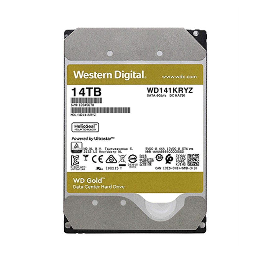 HDD WD GOLD (14TB/3.5/SATA 3/256MB CACHE/7200RPM) (WD141KRYZ)