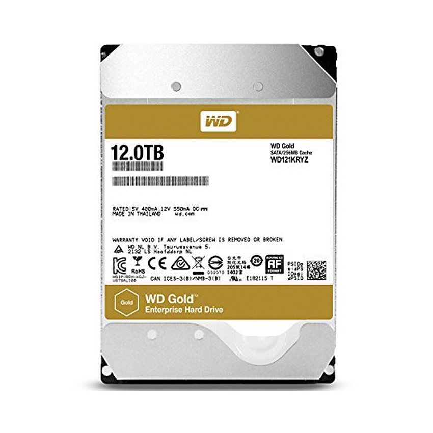 HDD WD GOLD (12TB/3.5/SATA 3/256MB CACHE/7200RPM) (WD121KRYZ)