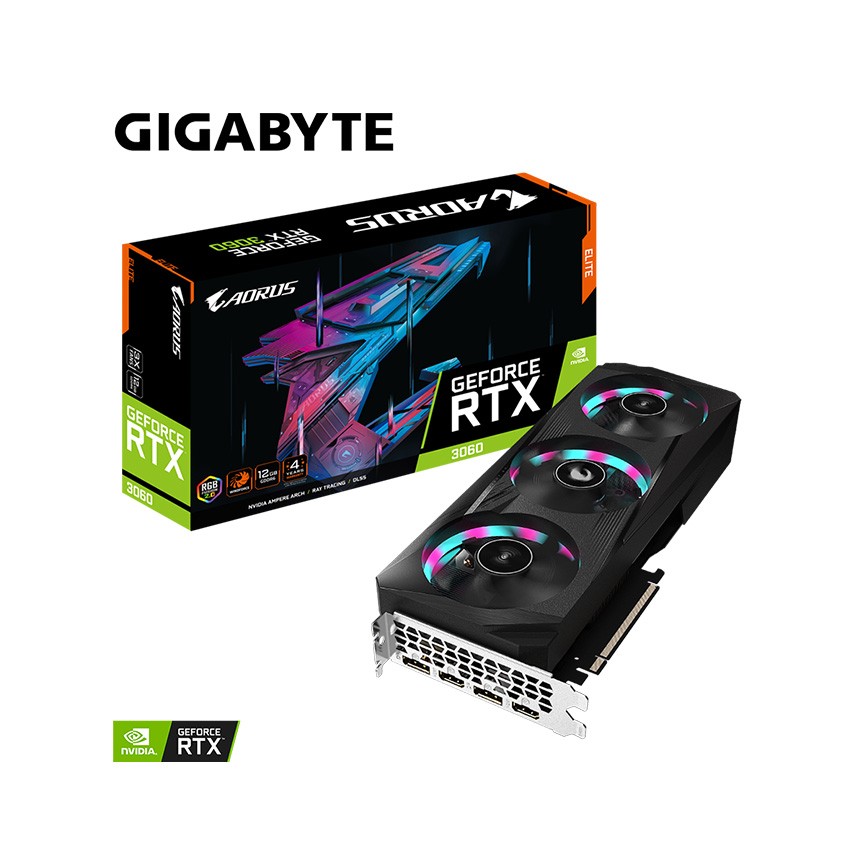 CARD MÀN HÌNH GIGABYTE RTX 3060 AORUS ELITE 12GD-V2