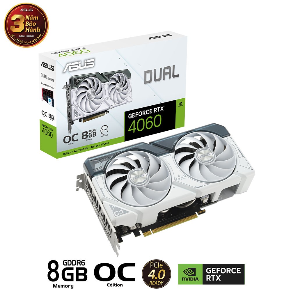 CARD MÀN HÌNH ASUS DUAL-RTX4060-O8G WHITE