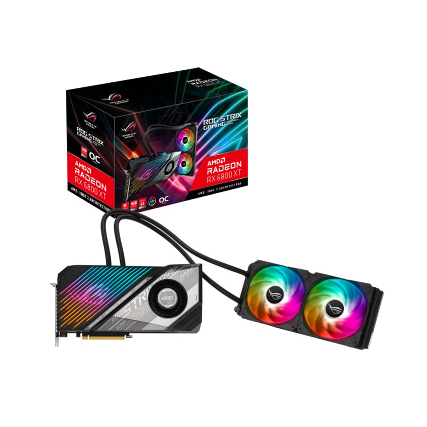 CARD MÀN HÌNH ASUS ROG STRIX-LC-RX 6800 XT-O16G-GAMING (16GB GDDR6, 256-BIT, HDMI, 2X8-PIN)