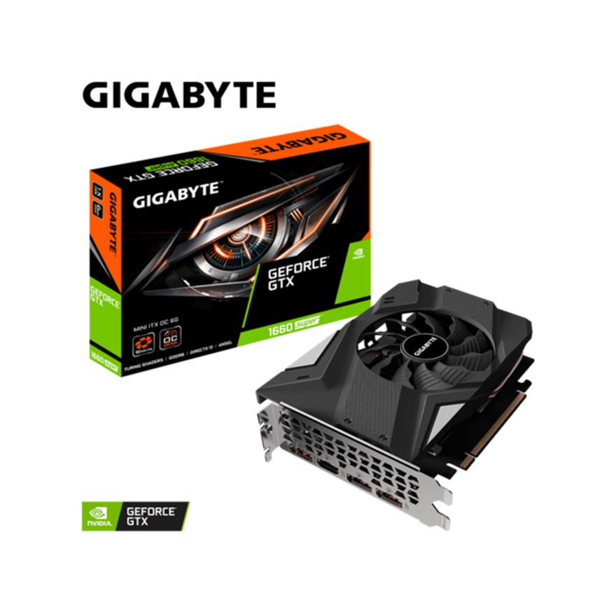 CARD MÀN HÌNH GIGABYTE GTX 1660 SUPER MINI ITX OC-6GD (6GB GDDR6, 192-BIT, HDMI+DP, 1X8-PIN)