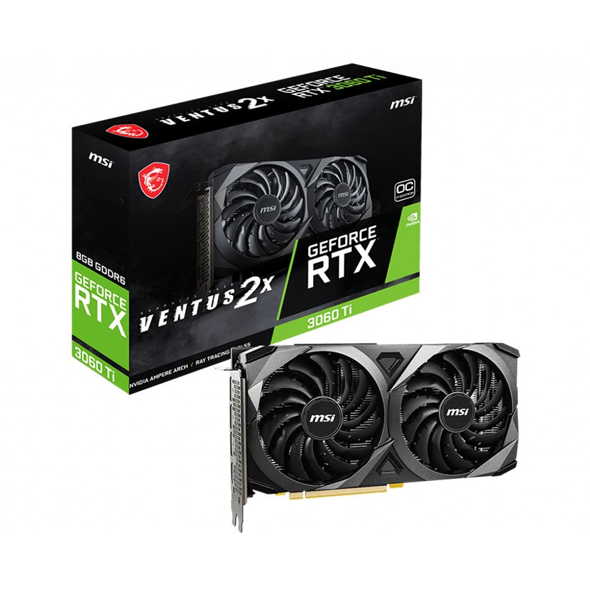 CARD MÀN HÌNH MSI RTX 3060 TI VENTUS 2X OCV1-8GB (LHR)