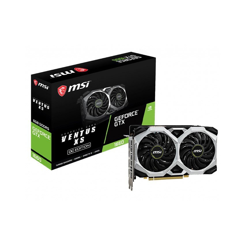 CARD MÀN HÌNH MSI GTX 1660 VENTUS XS OC (6GB GDDR5, 192-BIT, HDMI+DP, 1X8-PIN)