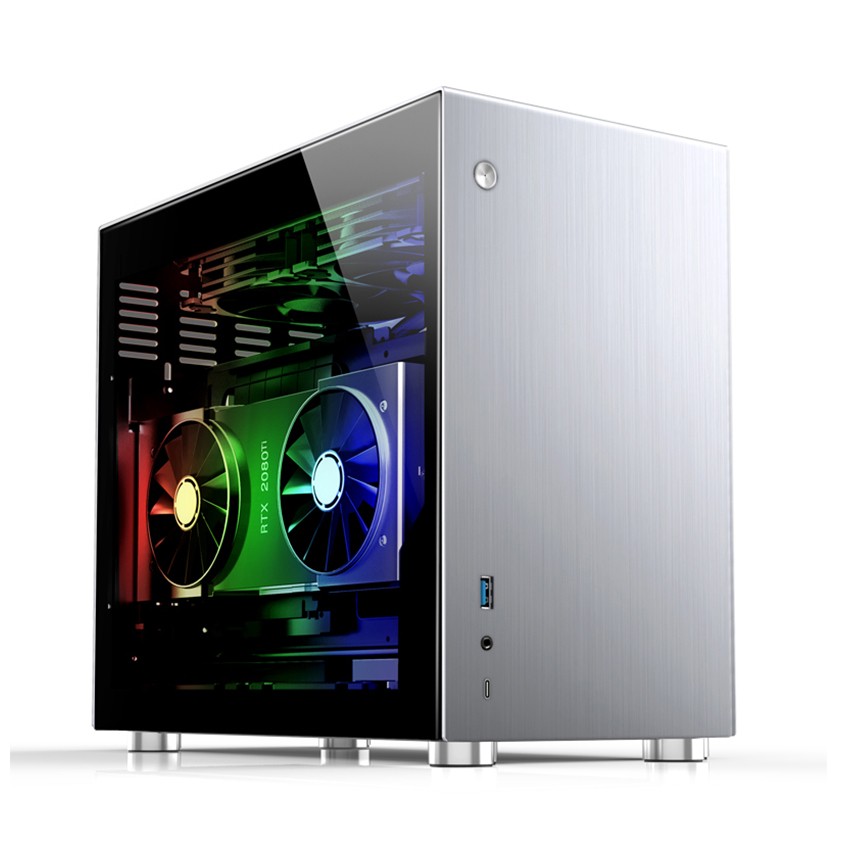 VỎ CASE JONSBO V10-G  SILVER (MINI TOWER/MÀU BẠC)