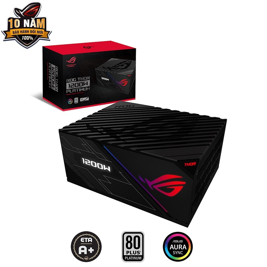 NGUỒN ASUS ROG THOR 1200W PLATINUM - RGB 1200W 80 PLUS PLATINUM FULL MODULAR