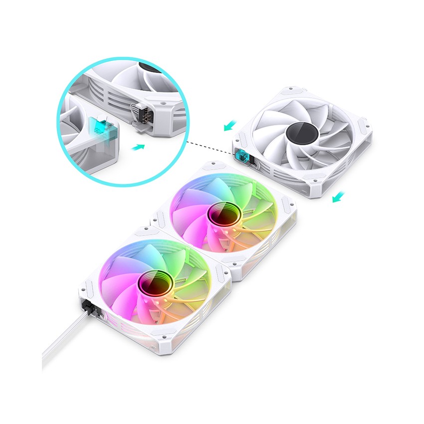 FAN CASE TẢN NHIỆT JONSBO ZG-120WR WHITE (3IN1/ 3IN1/ FAN ĐẢO NGƯỢC/ GHÉP NỐI KHÔNG DÂY)