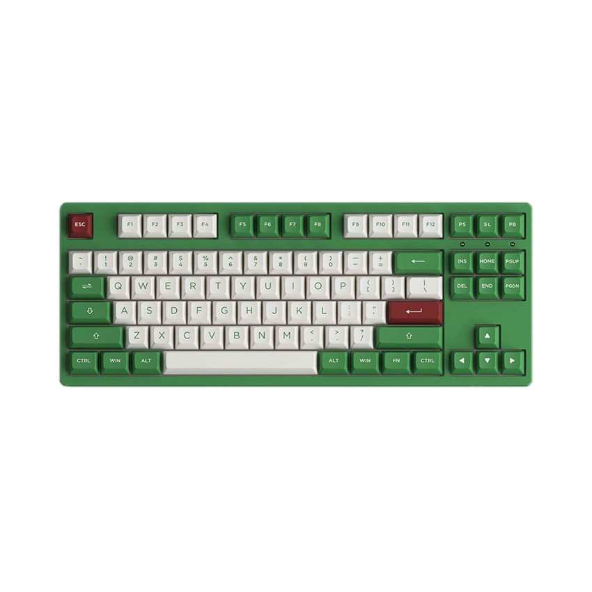 BÀN PHÍM CƠ KHÔNG DÂY AKKO 3087 RF MATCHA RED BEAN (2.4GHZ - AKKO SWITCH V3 CREAM YELLOW)