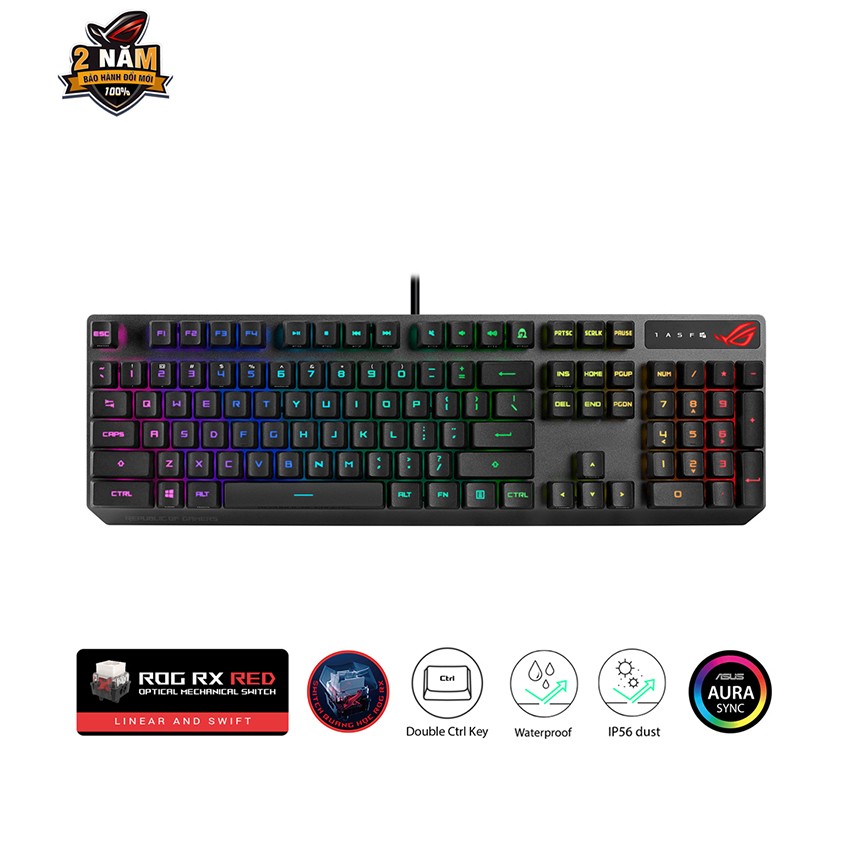 BÀN PHÍM ASUS ROG STRIX SCOPE RX PBT RED SWITCH (XA05) 90MP0240-BKUA01