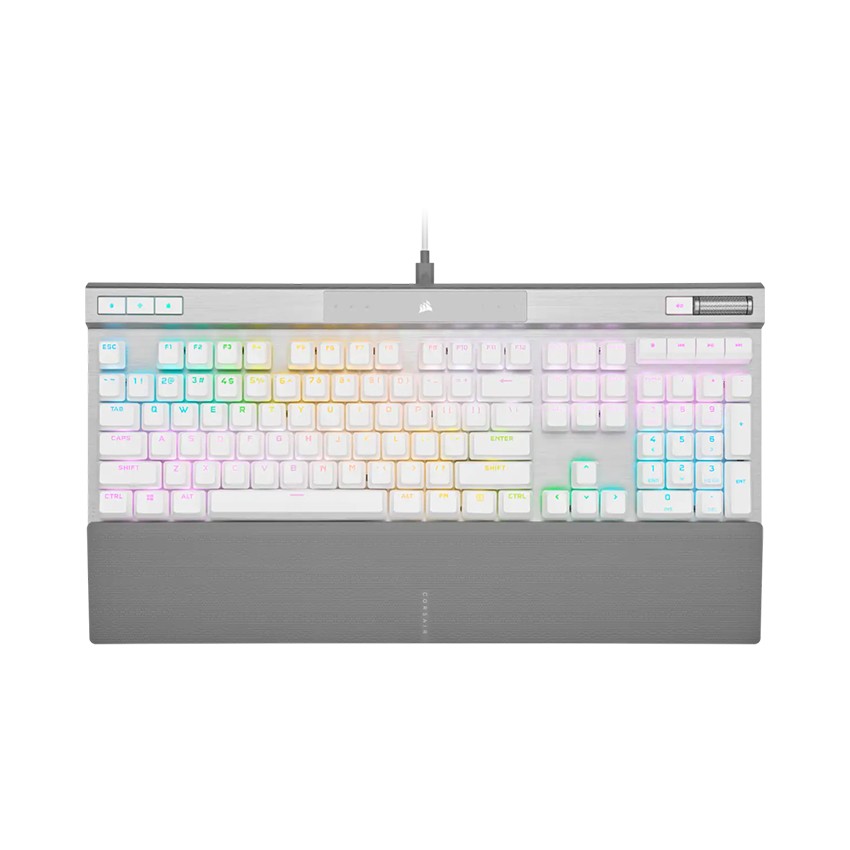 BÀN PHÍM GAMING CÓ DÂY CORSAIR K70 PRO-WHT-OPX SILVER SWITCH LED RGB CH-910951A-NA