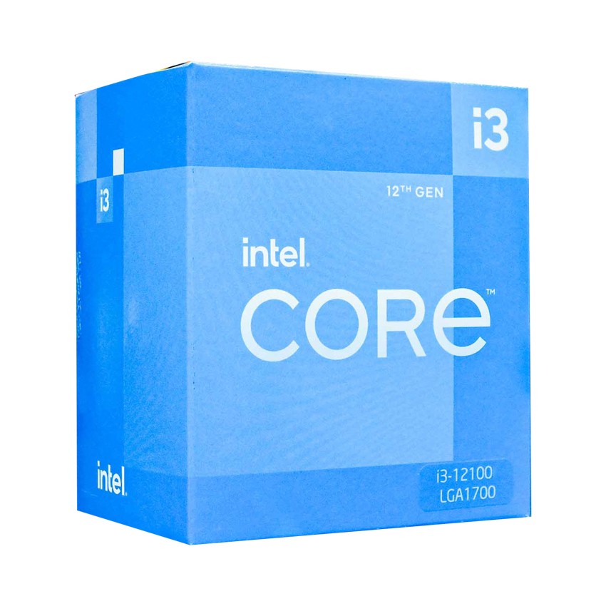 CPU INTEL CORE I3-12100 (3.3GHZ TURBO UP TO 4.3GHZ, 4 NHÂN 8 LUỒNG, 12MB CACHE, 58W)- SOCKET INTEL LGA 1700)