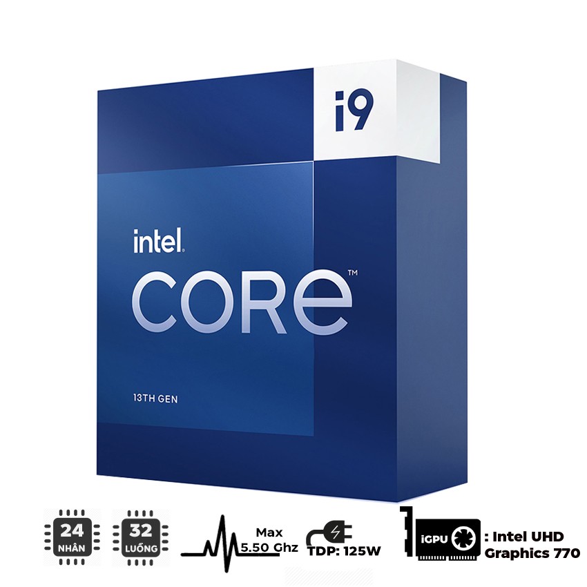 CPU INTEL CORE I9-13900 (UP TO 5.6GHZ, 24 NHÂN 32 LUỒNG, 36MB CACHE, 65W) - SOCKET INTEL LGA 1700/RAPTOR LAKE)