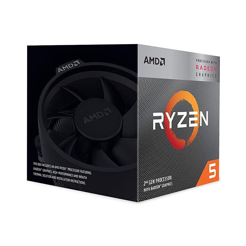 CPU AMD RYZEN 5 3400G (3.7GHZ TURBO UP TO 4.2GHZ, 4 NHÂN 8 LUỒNG, 4MB CACHE, RADEON VEGA 11, 65W) - SOCKET AMD AM4