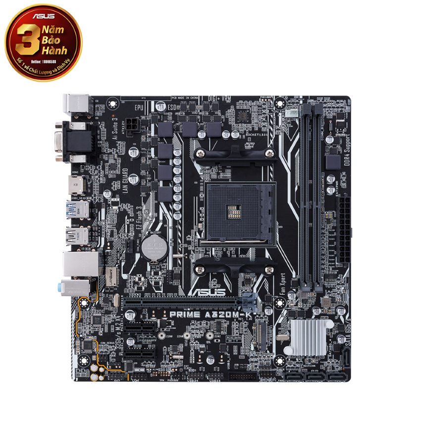 MAINBOARD ASUS PRIME A320M-K (AMD A320, SOCKET AM4, ATX, 2 KHE RAM DDR4)