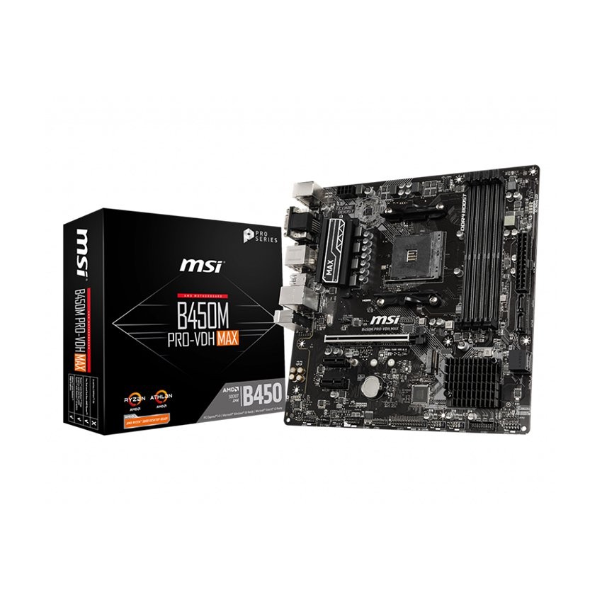 MAINBOARD MSI B450M PRO VDH MAX (AMD B450, SOCKET AM4, M-ATX, 4 KHE RAM DDR4)