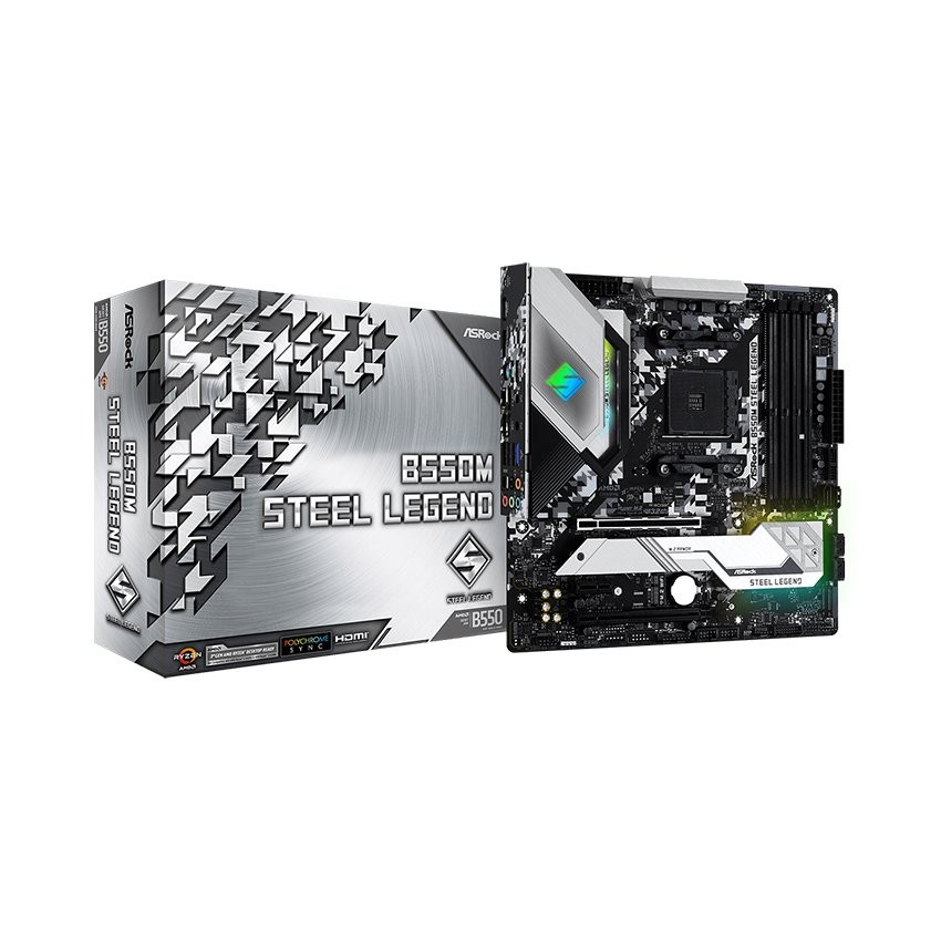 MAINBOARD ASROCK B550M STEEL LEGEND (AMD B550, SOCKET AM4, M-ATX, 4 KHE RAM DDR4)