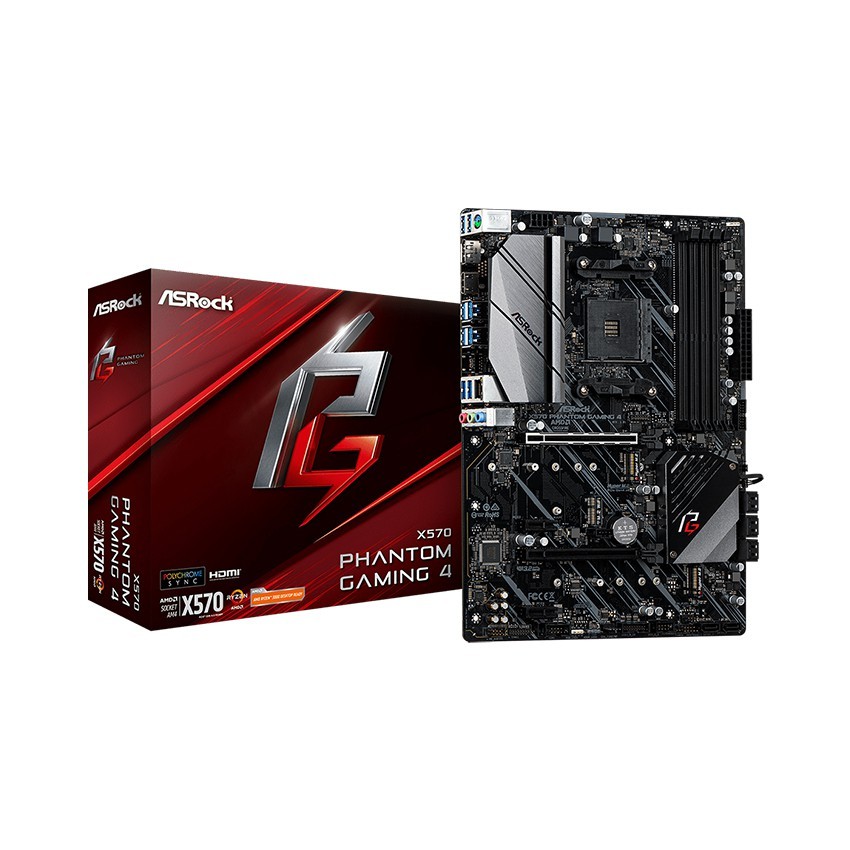 MAINBOARD ASROCK X570 PHANTOM GAMING 4 (AMD X570, SOCKET AM4, ATX, 4 KHE RAM DDR4)