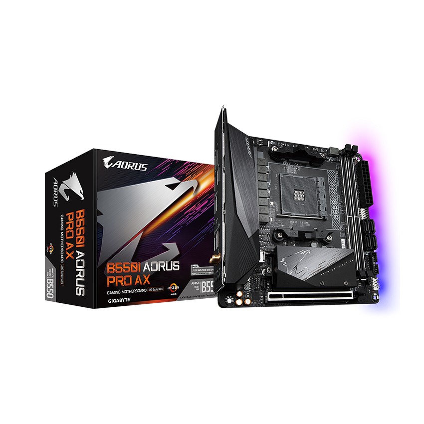 MAINBOARD GIGABYTE B550I AORUS PRO AX (AMD B550, SOCKET AM4, MINI-ITX, 2 KHE RAM DRR4)