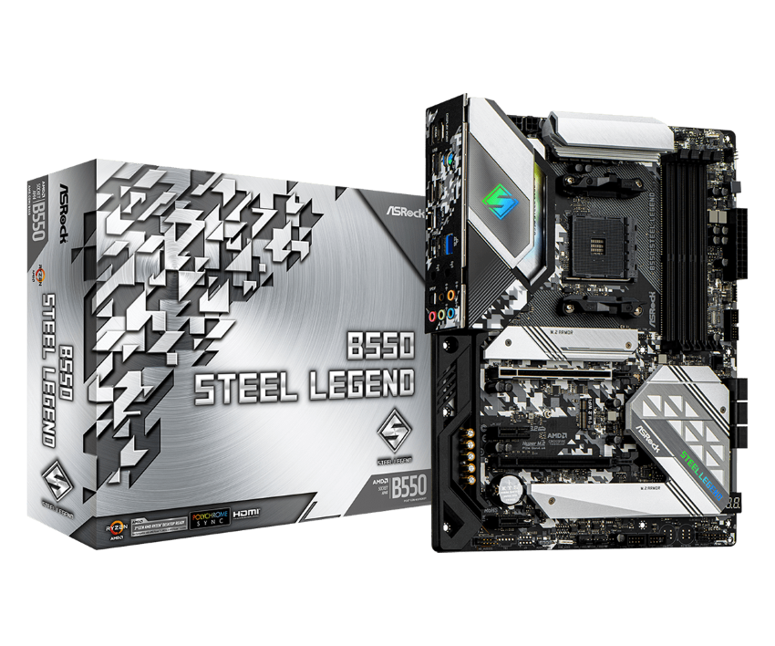 MAINBOARD ASROCK B550 STEEL LEGEND (AMD B550, SOCKET AM4, ATX, 4 KHE RAM DDR4)