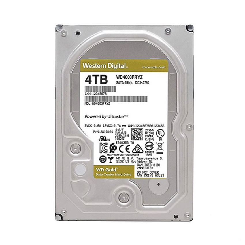 HDD WD GOLD (4TB/3.5 INCH/SATA 3/256MB CACHE/7200RPM) (WD4003FRYZ)