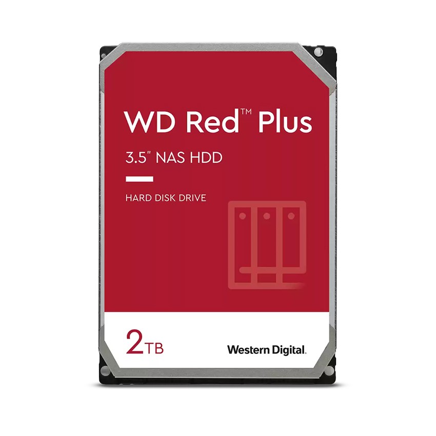 Ổ CỨNG HDD WD 2TB RED PLUS 3.5 INCH, 5400RPM, SATA, 128MB CACHE (WD20EFZX)