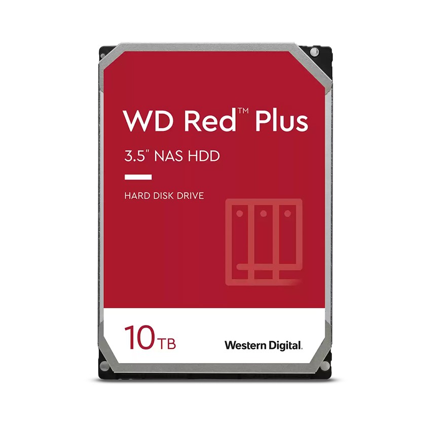 Ổ CỨNG HDD WD 10TB RED PLUS 3.5 INCH, 7200RPM, SATA, 256MB CACHE (WD101EFBX)