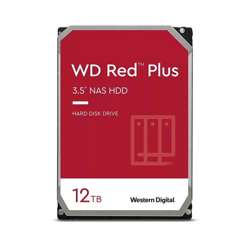 Ổ CỨNG HDD WD RED PLUS 12TB 3.5 INCH, 7200RPM, SATA, 256MB CACHE (WD120EFBX)