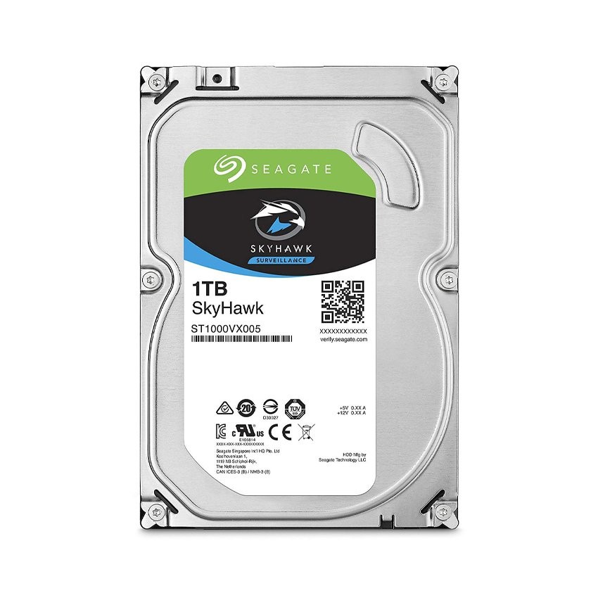 Ổ CỨNG HDD SEAGATE SKYHAWK 1TB 3.5 INCH, 5900RPM, SATA, 64MB CACHE (ST1000VX005)