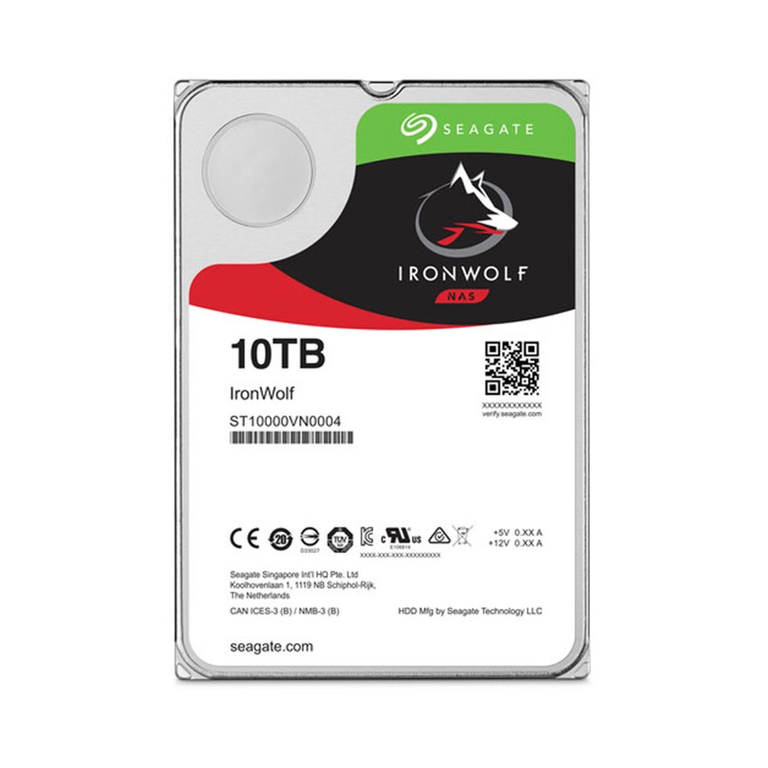 Ổ CỨNG HDD SEAGATE IRONWOLF 10TB 3.5 INCH, 7200RPM ,SATA3, 256MB CACHE (ST10000VN000)