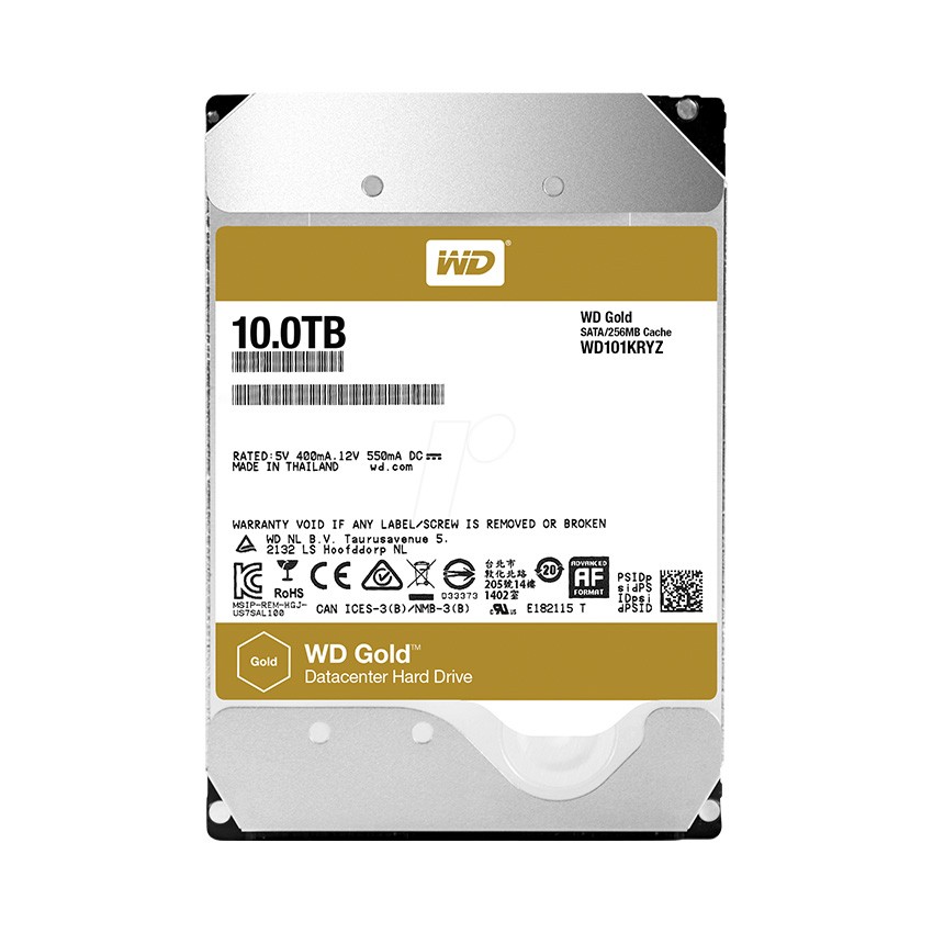 HDD WD GOLD (10TB/3.5 INCH/SATA 3/256MB CACHE/7200RPM) (WD102KRYZ)