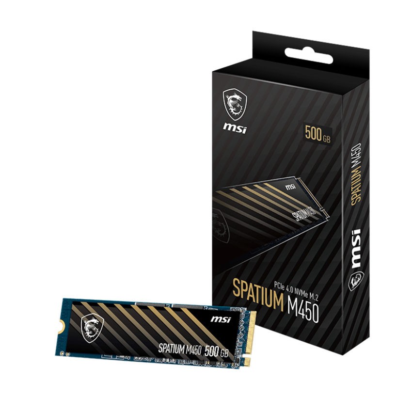 Ổ CỨNG SSD MSI SPATIUM M450 500GB NVME M.2 2280 PCIE GEN 4 X 4 (ĐỌC 3600MB/S, GHI 2300MB/S)