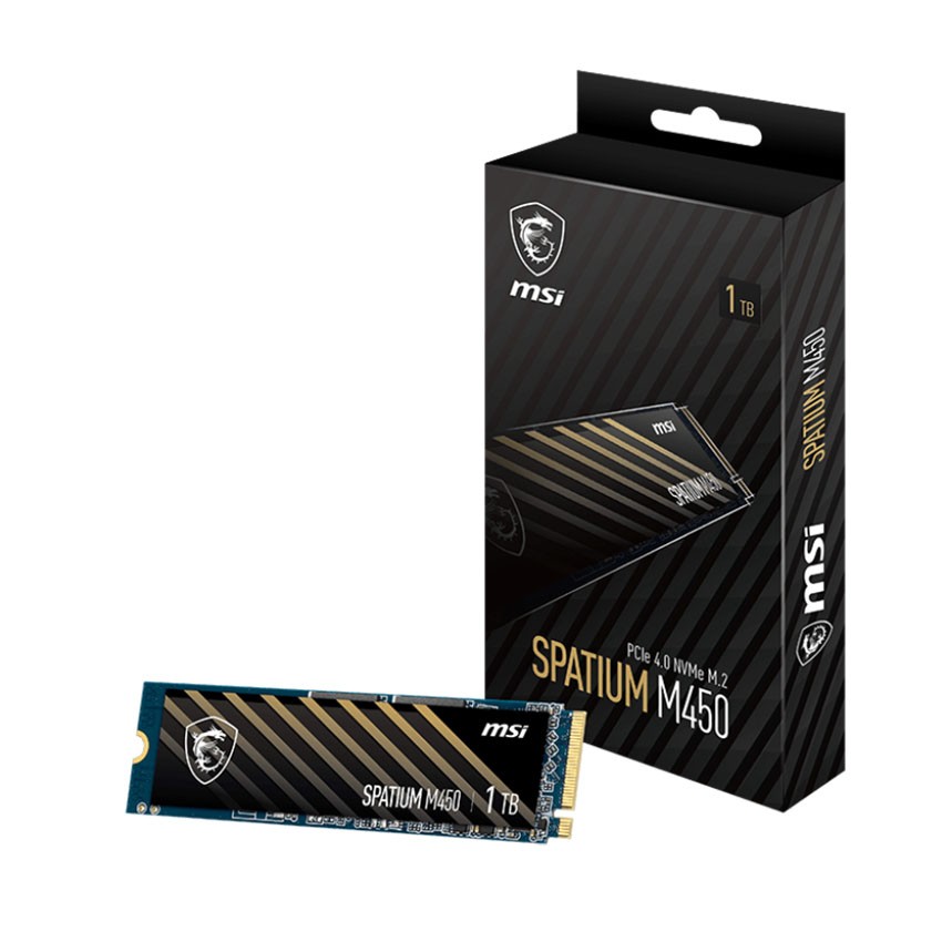 Ổ CỨNG SSD MSI SPATIUM M450 1TB NVME M.2 2280 PCIE GEN 4 X 4 (ĐỌC 3600MB/S, GHI 3000MB/S)