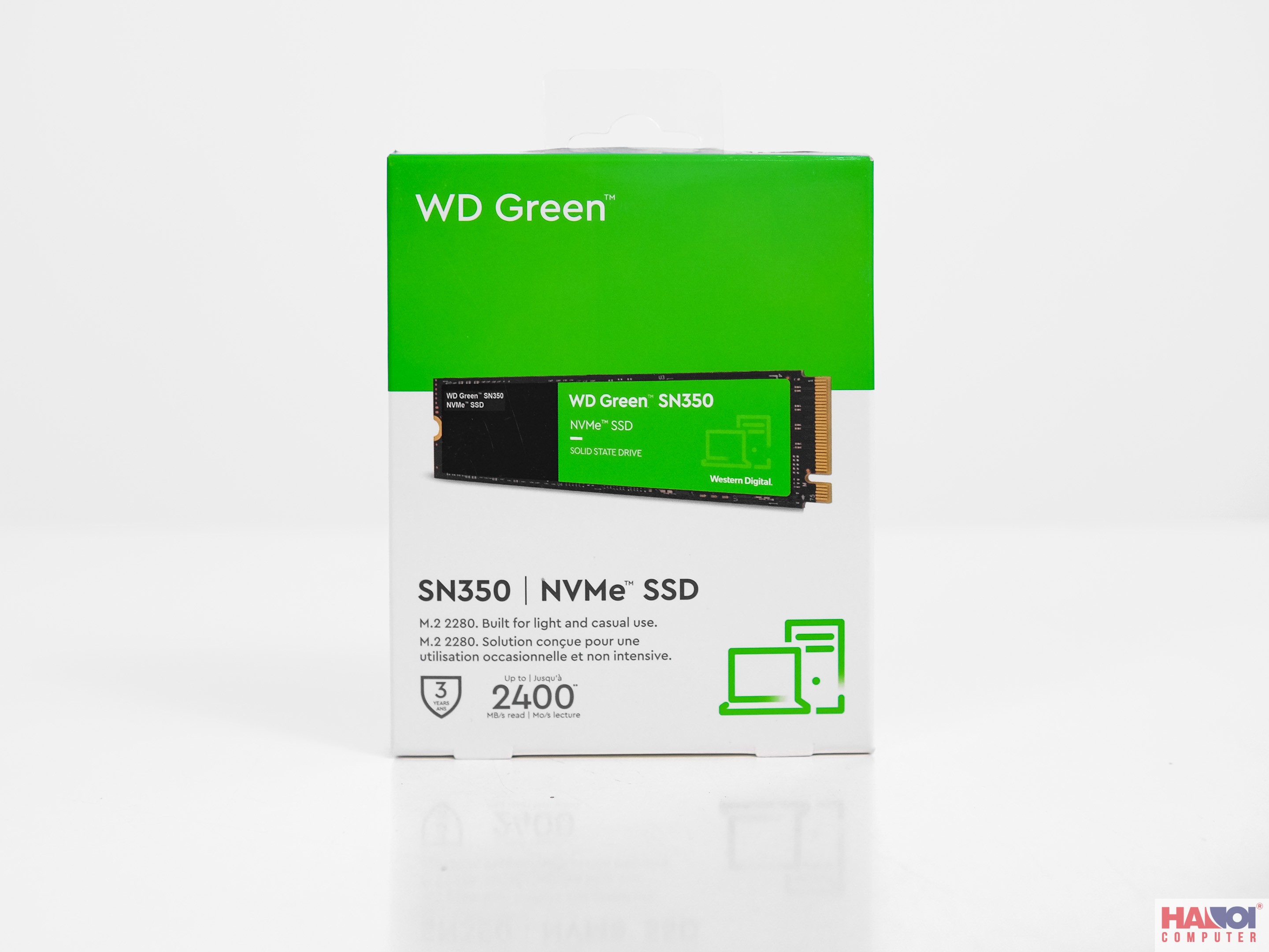 Ổ CỨNG SSD WD SN350 GREEN 480GB M.2 2280 PCIE NVME 3X4 (ĐỌC 2400MB/S - GHI 1650MB/S)-(WDS480G2G0C)