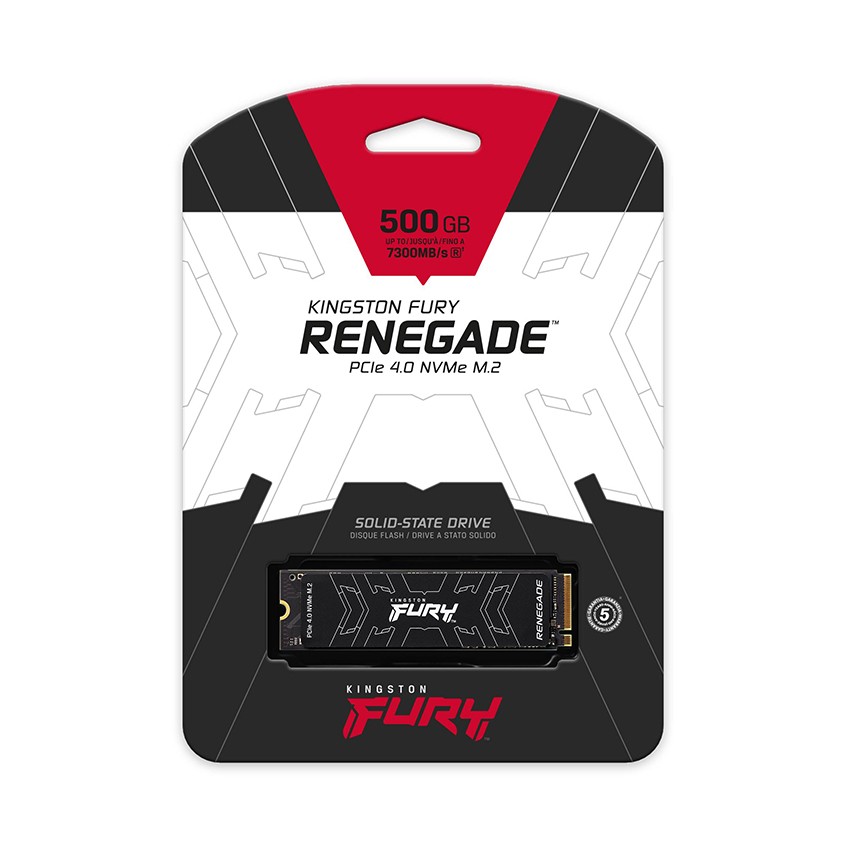 Ổ CỨNG SSD KINGSTON FURY RENEGADE 500GB NVME M.2 2280 PCIE GEN 4 X 4 (ĐỌC 7300MB/S, GHI 3900MB/S)-(SFYRS/500G)