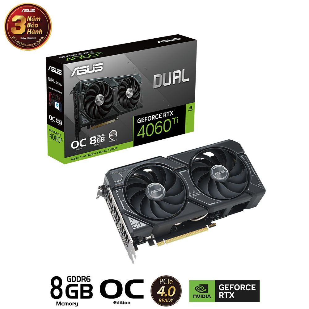 CARD MÀN HÌNH ASUS DUAL-RTX 4060 TI-O8G