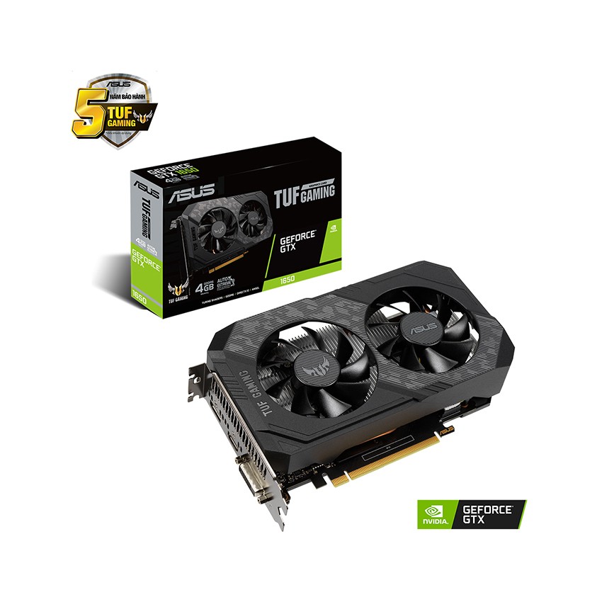 CARD MÀN HÌNH ASUS TUF GTX 1650-4G GAMING GDDR6 (4GB GDDR6, 128-BIT, DVI+HDMI+DP)