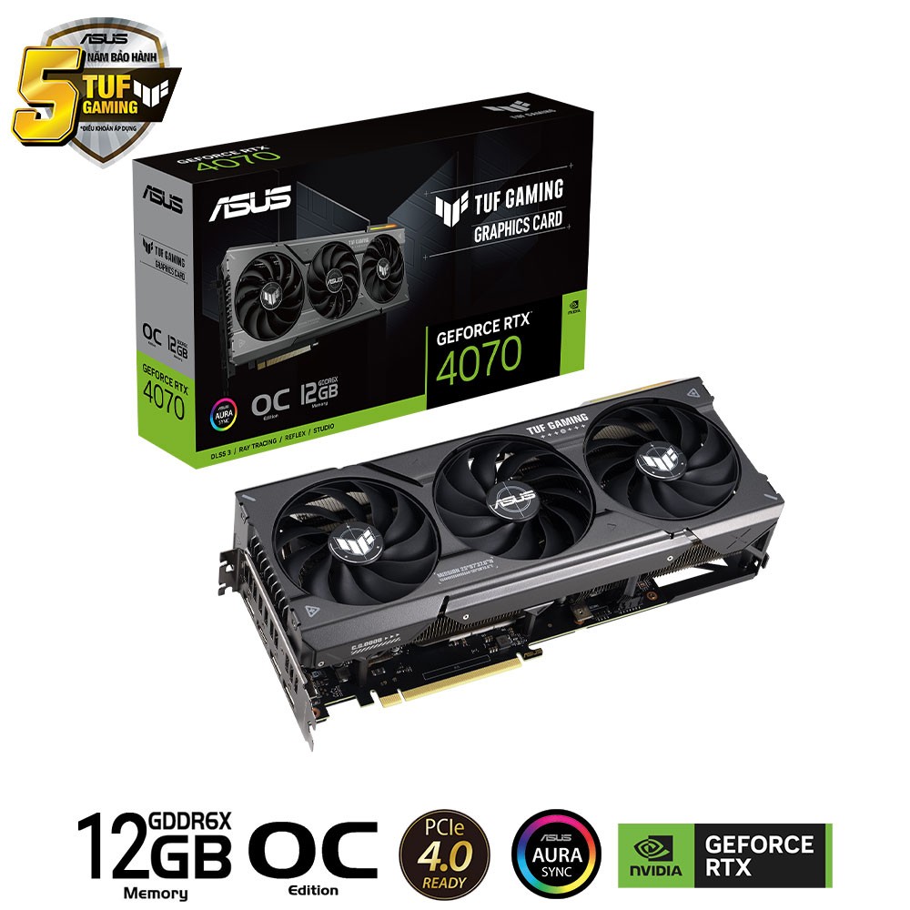 CARD MÀN HÌNH ASUS TUF RTX 4070-O12G-GAMING GDDR6X