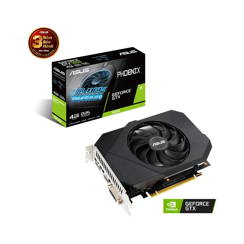 CARD MÀN HÌNH ASUS PH GTX 1650-O4G GDDR6 (4GB GDDR6, 128-BIT, DVI+HDMI+DP)