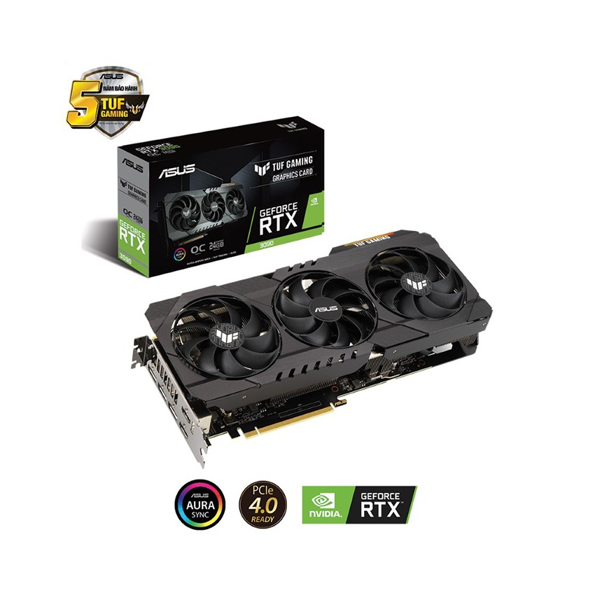 CARD MÀN HÌNH ASUS TUF RTX3090-O24G-GAMING (24GB GDD6X, 384-BIT, HDMI +DP, 2X8-PIN)