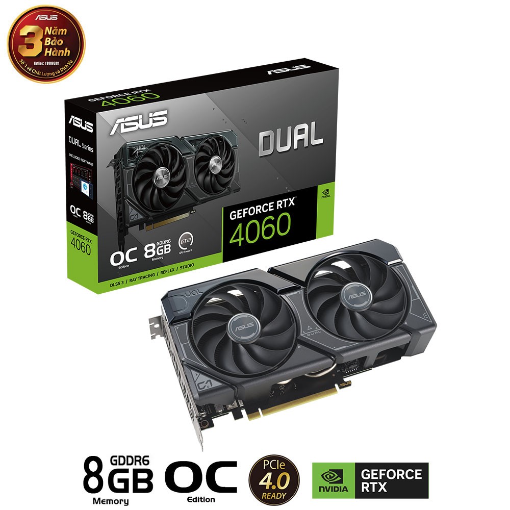 CARD MÀN HÌNH ASUS DUAL RTX 4060-O8G