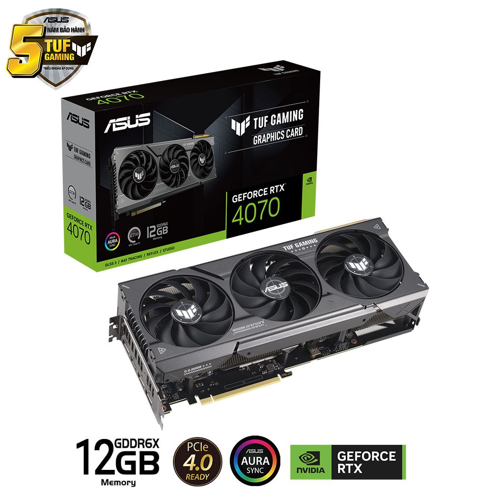 CARD MÀN HÌNH ASUS TUF RTX 4070-12G-GAMING GDDR6X