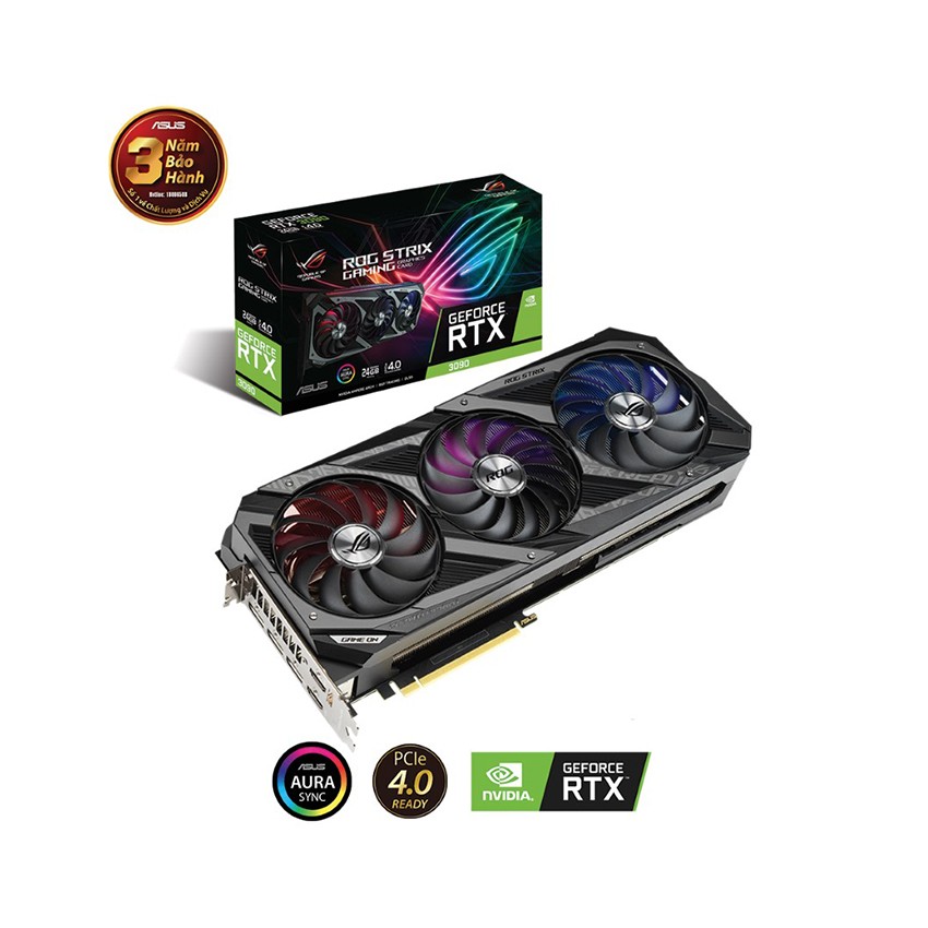 CARD MÀN HÌNH ASUS ROG-STRIX-RTX3090-24G-GAMING (24GB GDD6X, 384-BIT, HDMI +DP, 3X8-PIN)