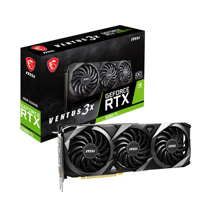 CARD MÀN HÌNH MSI RTX 3060 TI VENTUS 3X OC-8GB (LHR)